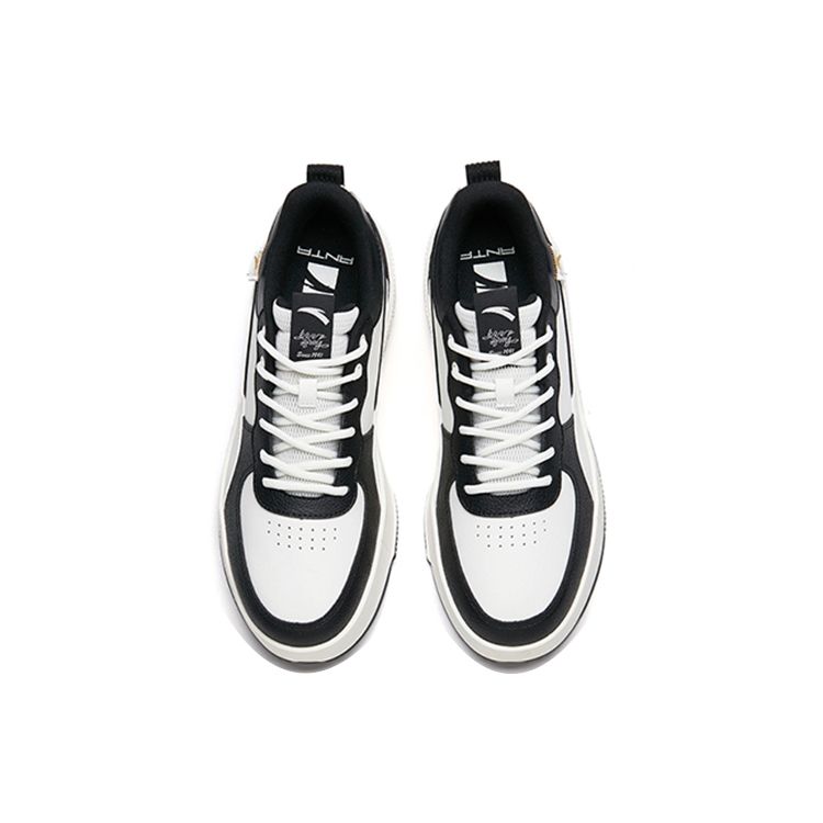 Anta Antiskid Wear Resistant Lightweight Breathable Low Top Skate Shoes Men Sneakers Black White 912358012-5