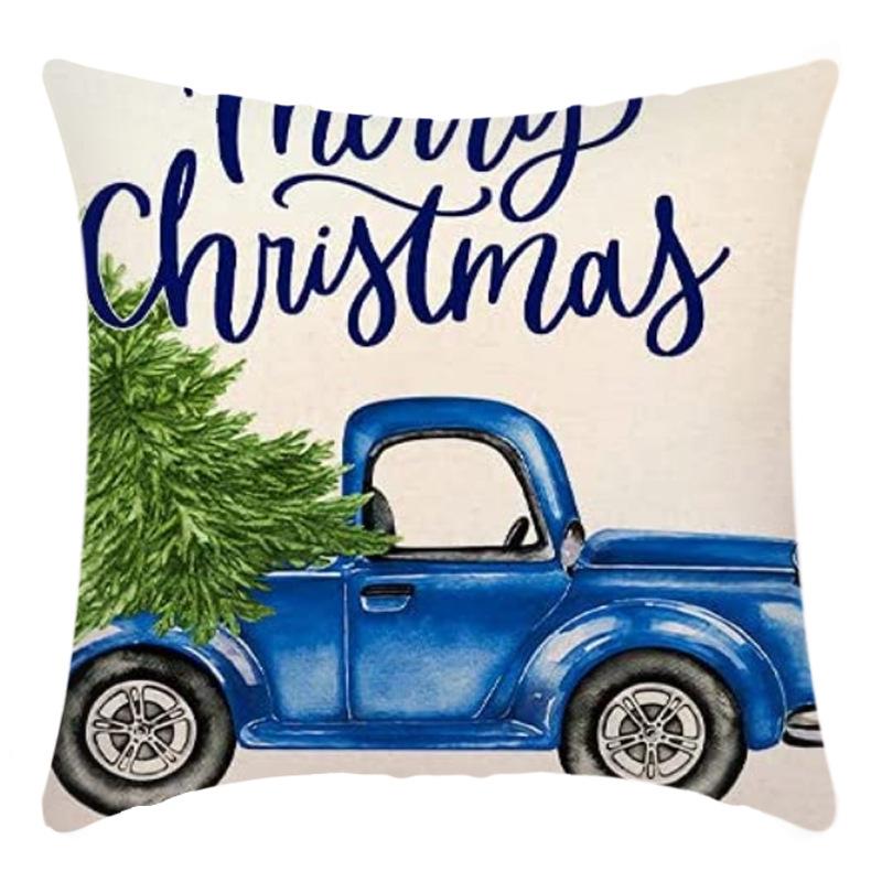 New Christmas Santa Claus Pillowcase Home Sofa Cushion Car Cushion Cartoon Christmas Pillowcase