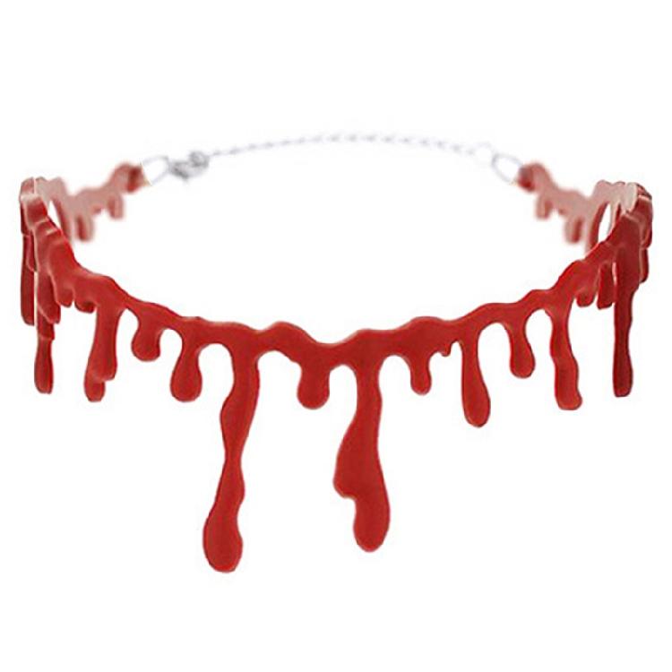 

Bloody Scar Necklace Horror Blood Drip Necklace Throat Bleeding Necklace Halloween Mardi Gras Party Supplies for Ladies 1