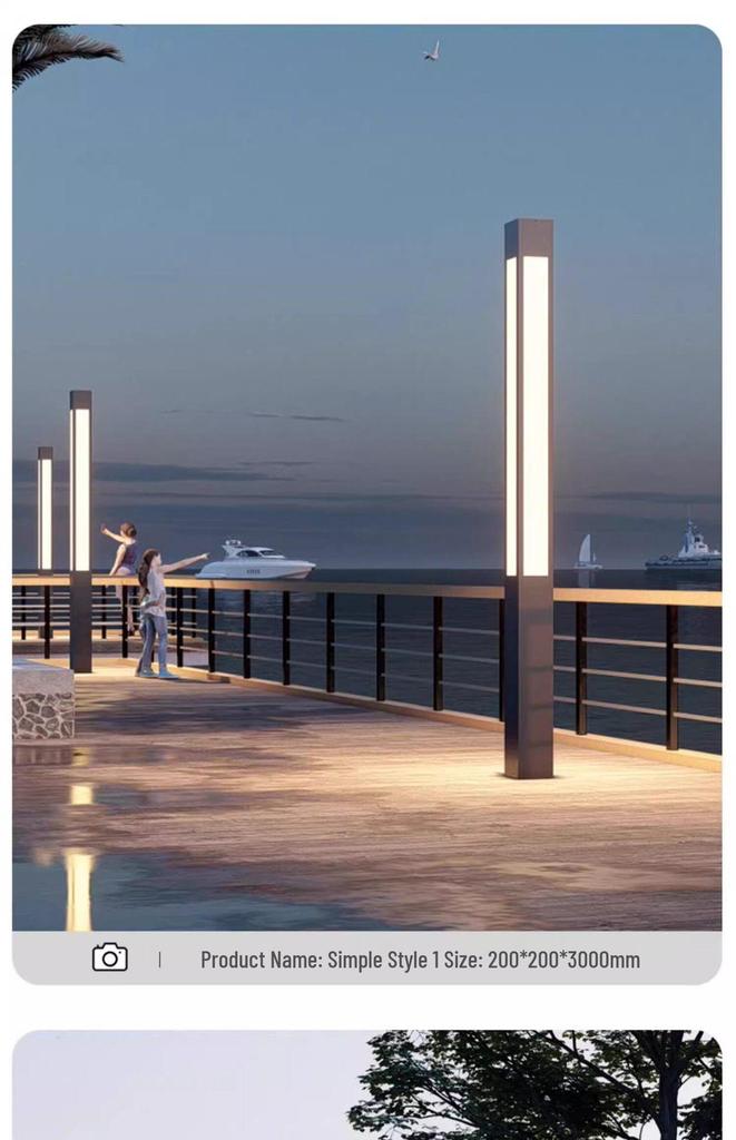 Waterproof LED Aluminum Profile Street Lights for Parks & Gardens, 3-4m High