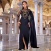 Women's Fashion Slim-fit Rhinestone Shawl Dress - Elegant European & American Style