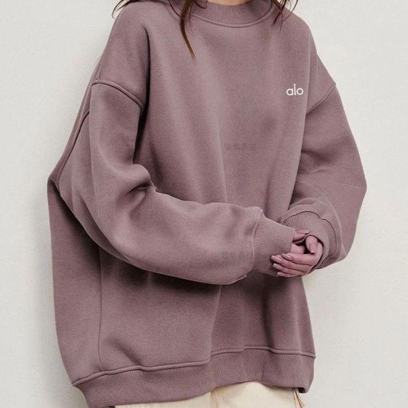 Alo Yoga Autumn/Winter Women's Oversized Solid Color Fleece Pullover Hoodie
