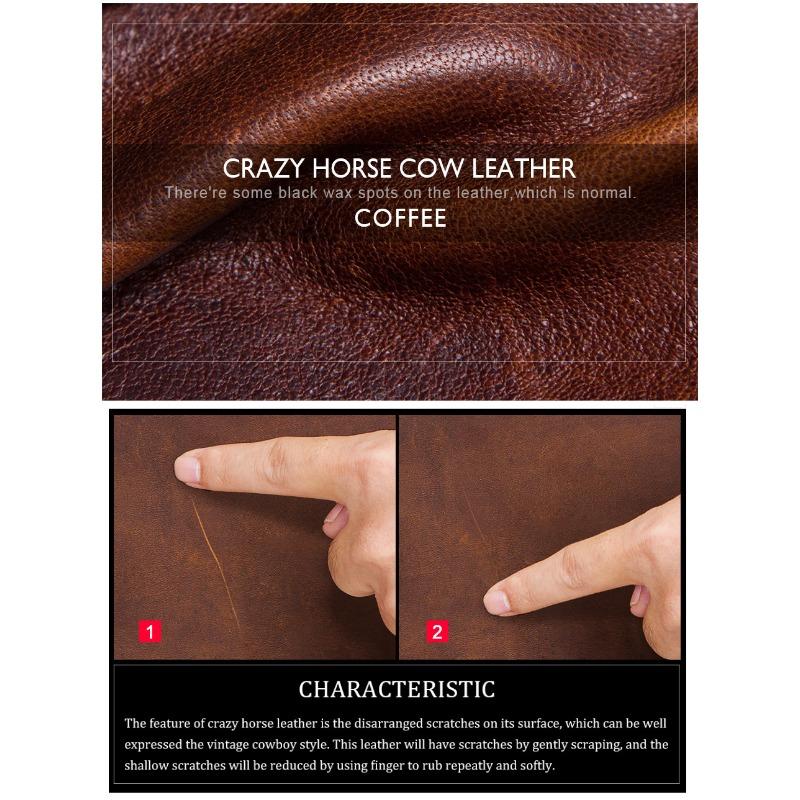 Men Crazy Horse Leather Wallet Clutch RFID Blocking Multi-Functional