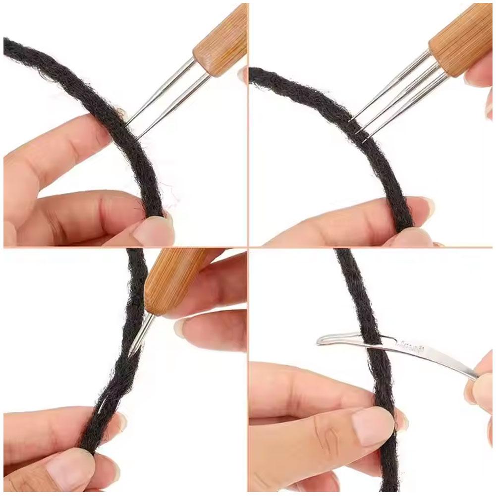 Braid Hair Dreadlocks Needle Weaving Crochet DIY Braid Hair Weaving Tool Braid Craft Knit 5Pcs Dreadlock Crochet Hook Tool Kit