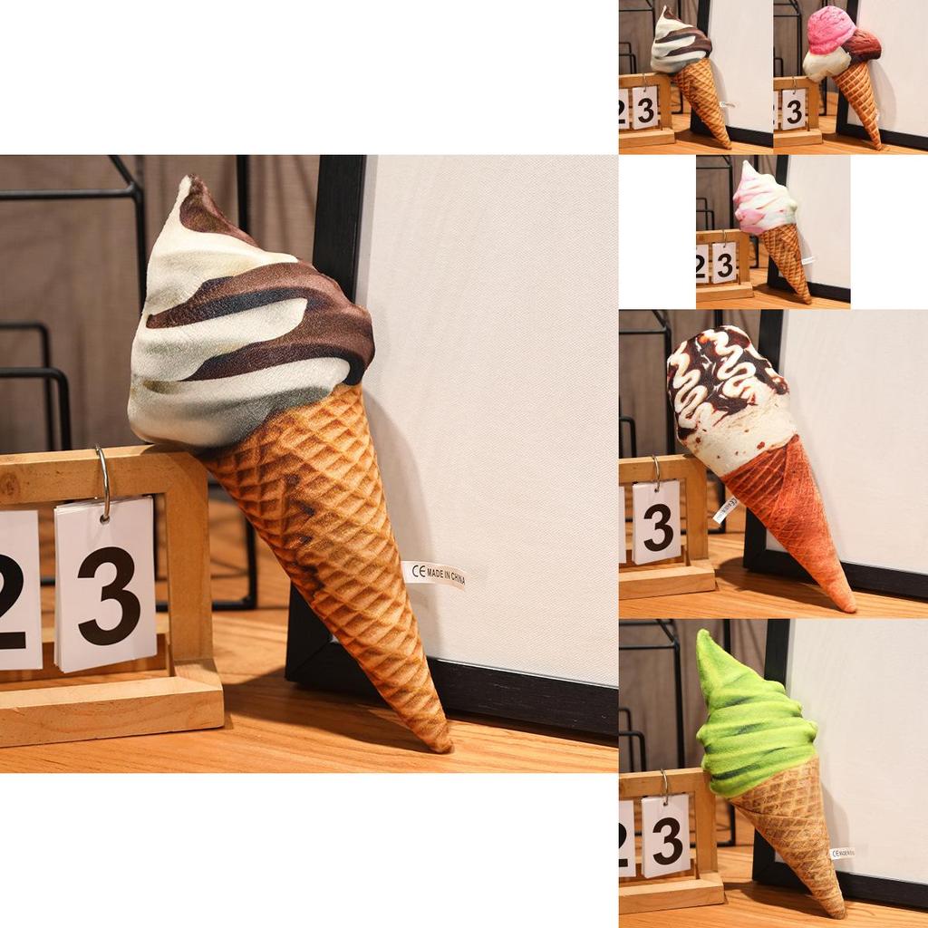 Cute Ice Cream Cone Plush Toy Pillow Strawberry Cream Chocolate Vanilla 20cm Stuffed Doll