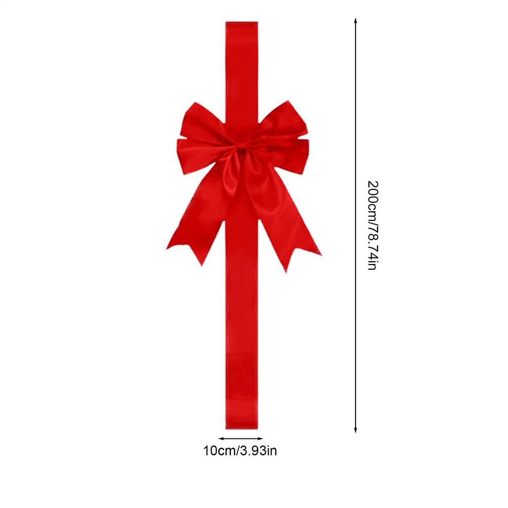 

200x10cm Christmas Bows Reusable Holiday Decorations Christmas Cabinet Door Red Ribbons Festival Bows for Doors Entryways Others червоний
