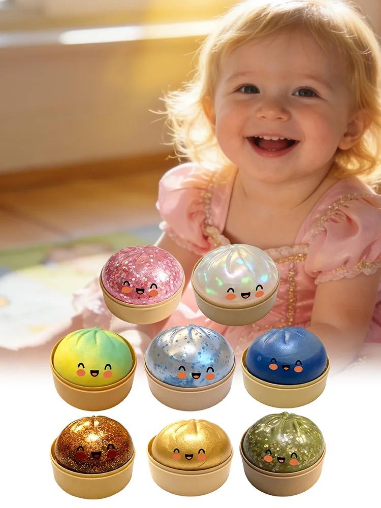 Simulation Flash Ravioli Boule de Pression Petit Pain Squishy Jouet Rebond Lent Doux Pincer Décompression Bureau Maison Décoration Cadeaux d'Anniversaire