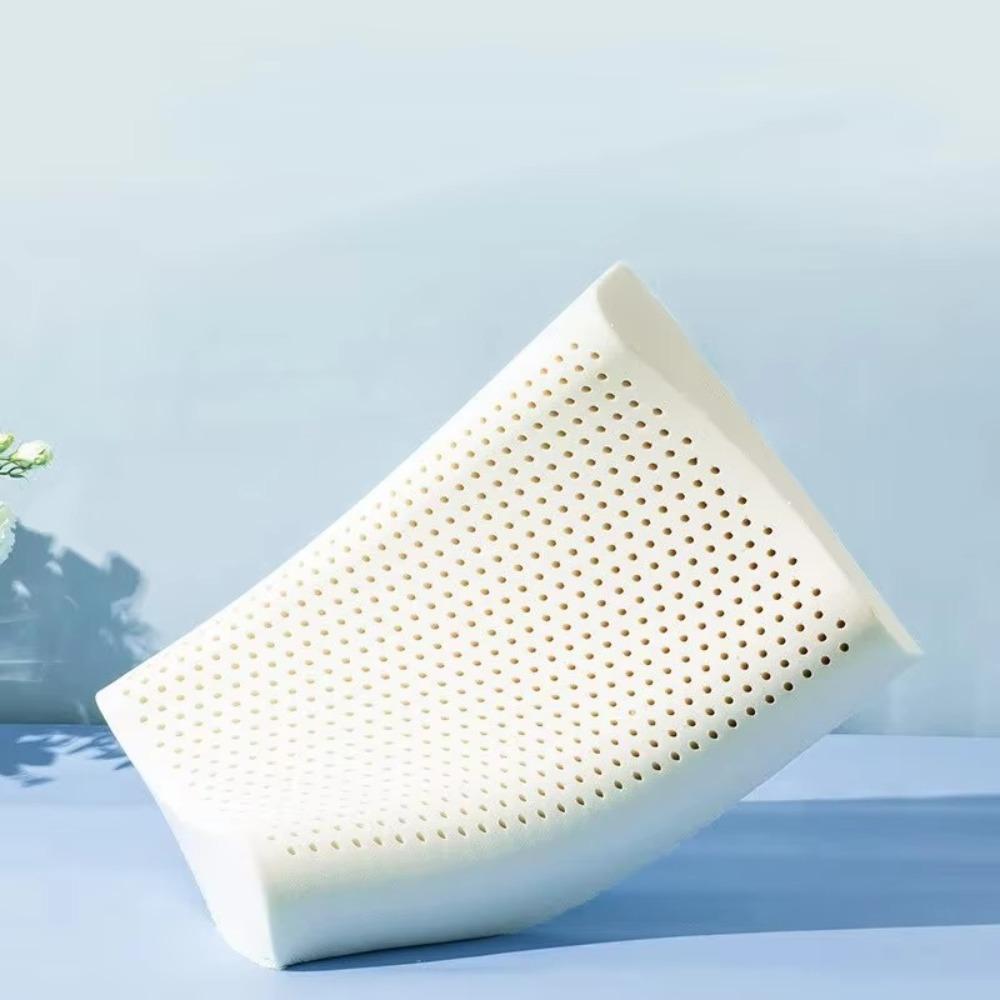 

White Latex Pillow Neck Shoulder Pain Relief Cervical Pillow New Sleeping Pillow Household Curvilinear pillow