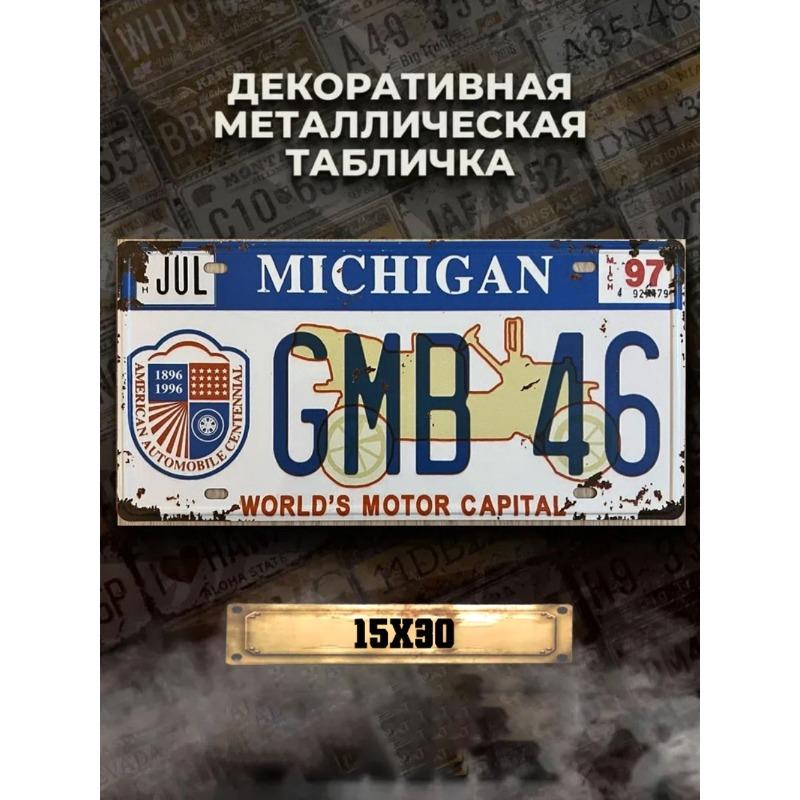 Souvenir Metal License Plate, Custom Auto Sign 15x30cm