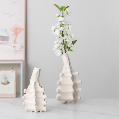 Ceramic Vase Skeletal Lines Irregular Geometry Modeling Flower Vase Ceramic Handicraft Home Decoration Accessories