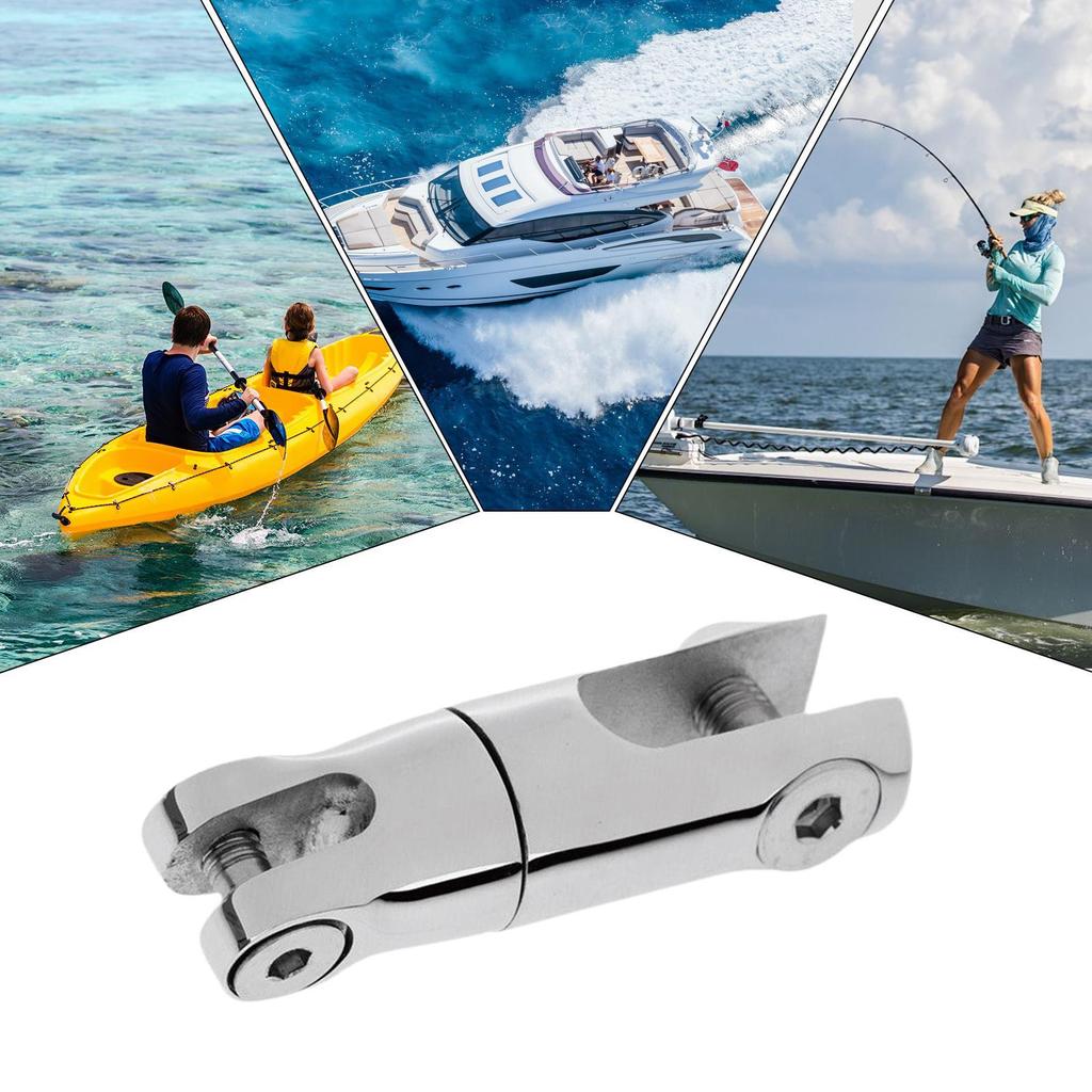 Boat Fasten Swivel Connector Two Section Replacement Accessories Stainless Steel Heavy Duty Boat Rotating Connector For