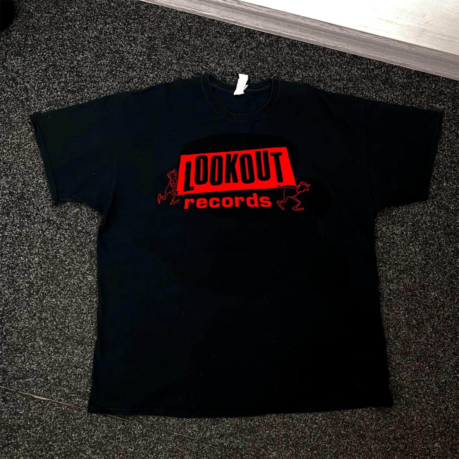 Lookout Records Logo Music Punk Rock Heavy Cotton Black T-shirt S-5XL XXL