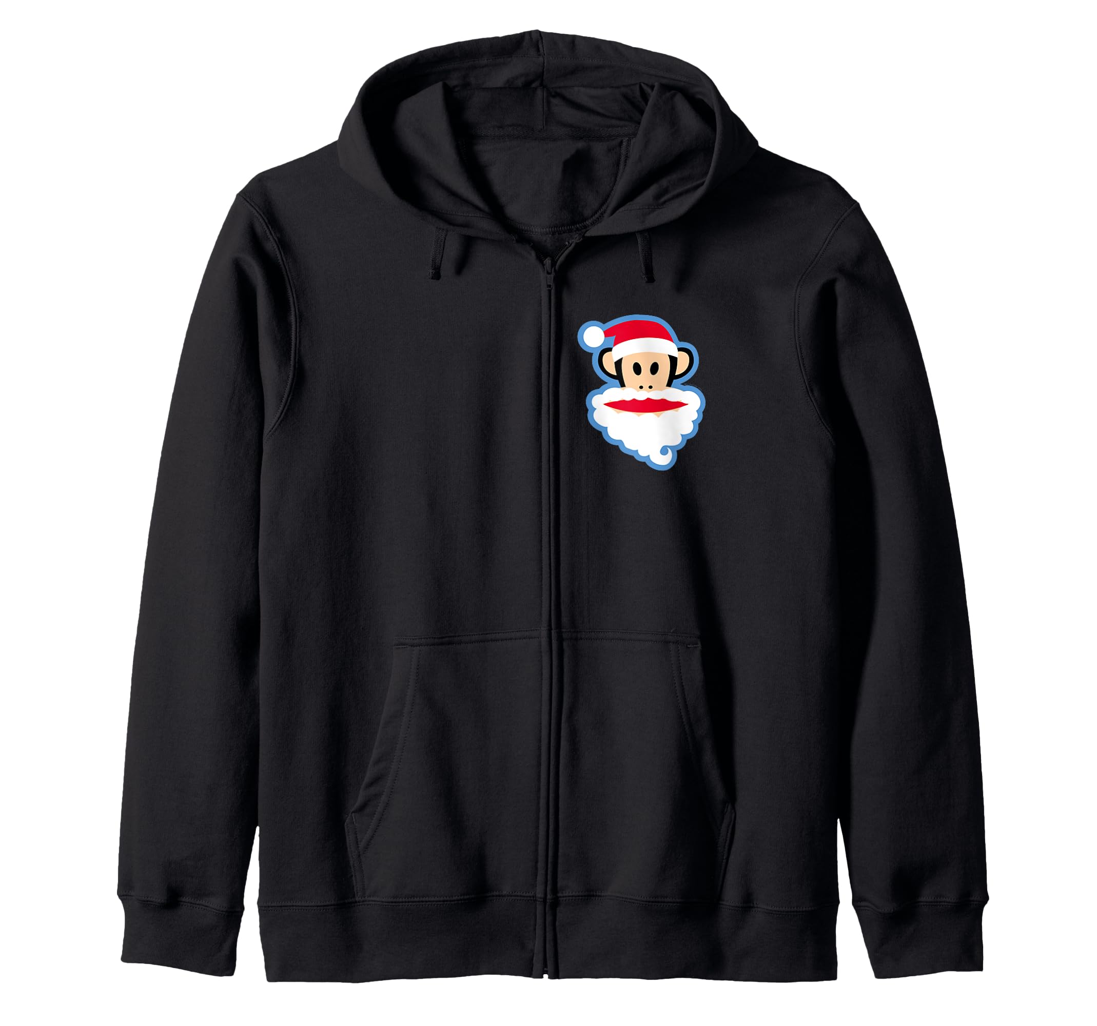 

Paul Frank Christmas Julius Monkey Santa Claus Beard Hat Zip Hoodie & чёрный