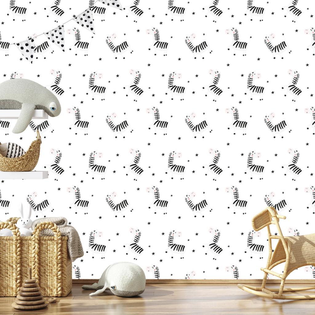 Zebra and Stars Animals Wallpaper for Living Room and Bedroom 50x1000