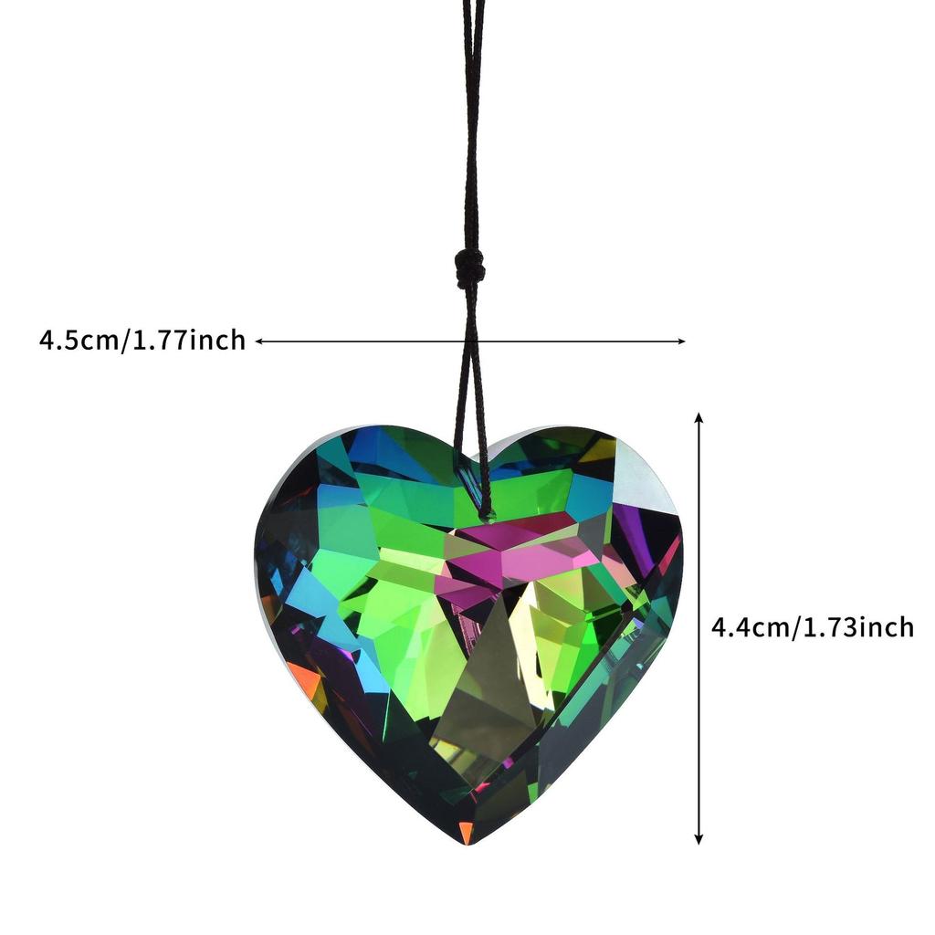 Crystal Hanging Decoration Ab Colorful Crystal Heart Suncatcher Rainbow Maker Decoration Multicolored Crystal Window Pendant