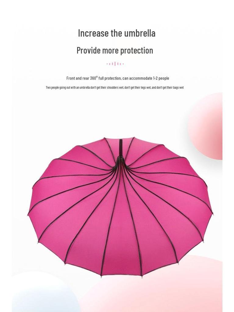 Baota 16-Rib Sun & Rain Bridal Photography Umbrella with Lace Trim and Curved Handle