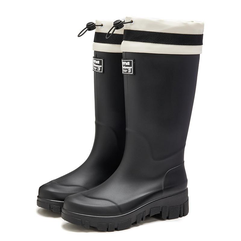 Korean Version Versatile Tall Rain Boots Women's Waterproof and Non-slip Water Boots Wear-resistant Outer Wear Rubber Shoes Kitchen Work Sleeve Women'