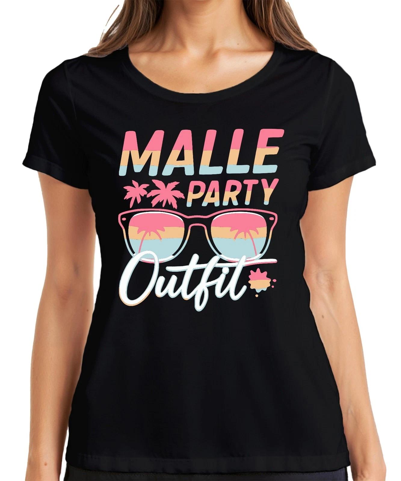 Malle Party Outfit Mallorca Sonnenbrille Palmen Strand Sommer Damen T-Shirt S