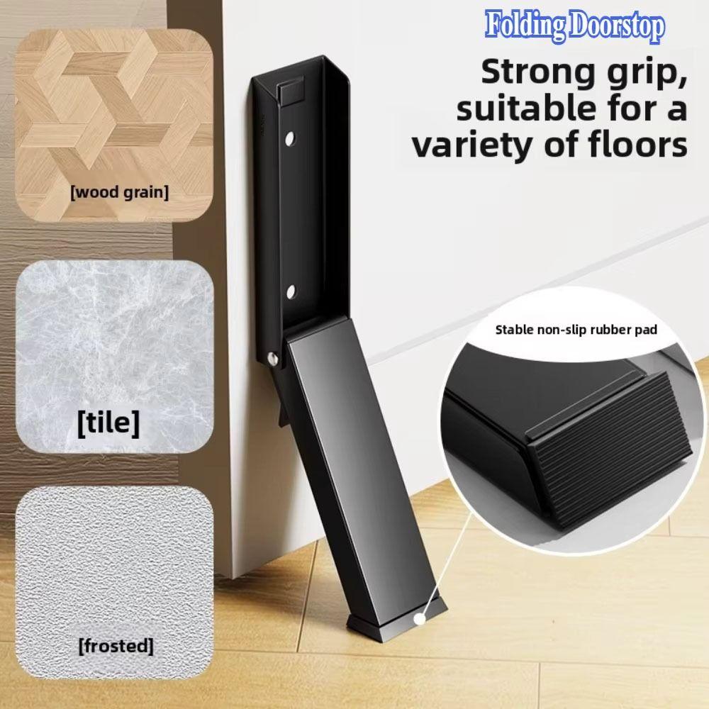 Self Adhesive Flip Door Stopper Kick Down Door Stop Folding Foot Pedal Door Positioner  Heavy Duty