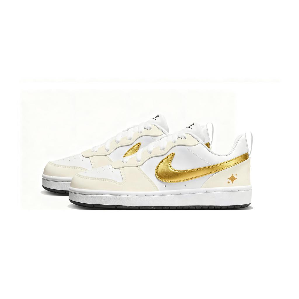 Nike Court Borough Skateboard Shoes Women's Low Top Gold/White/Yellow DV5456-104(Team619-)