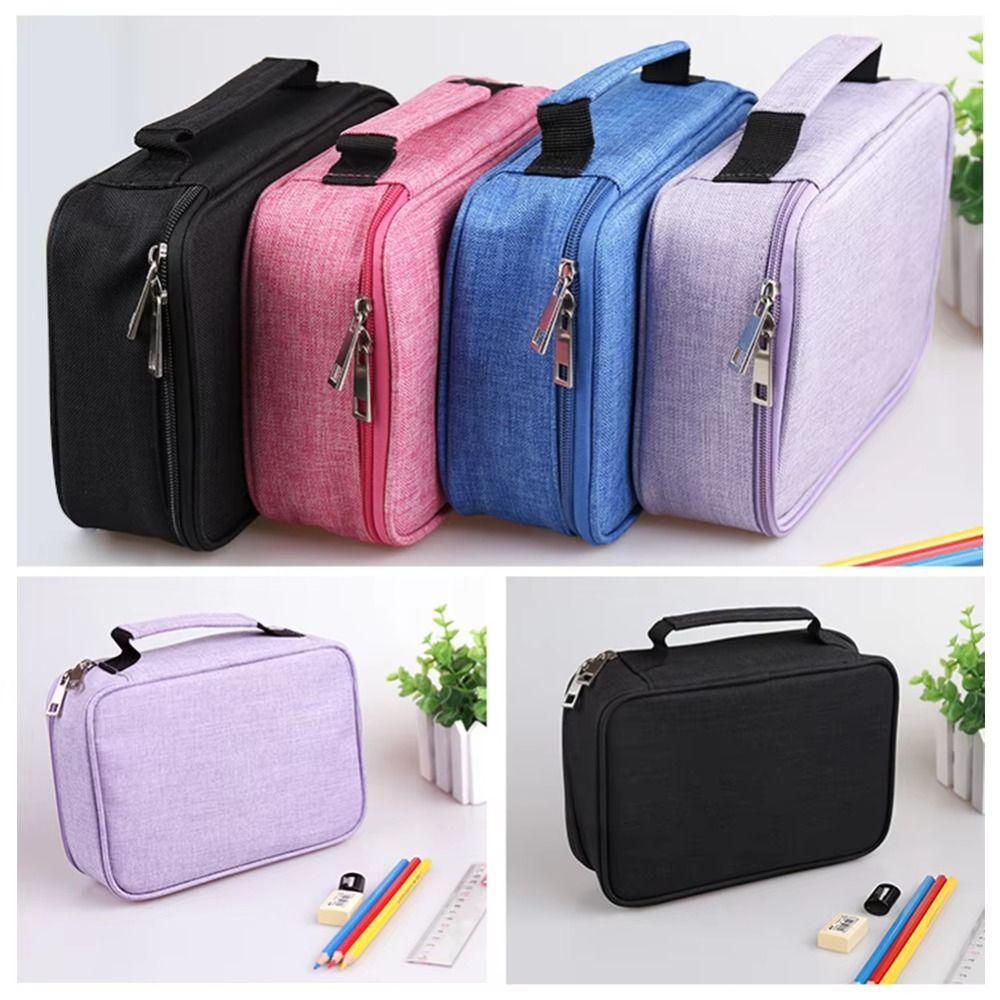 72 Hole Art Storage Pen Case Aesthetic Oxford Cloth Pencil Case Classified Storage Box  Student