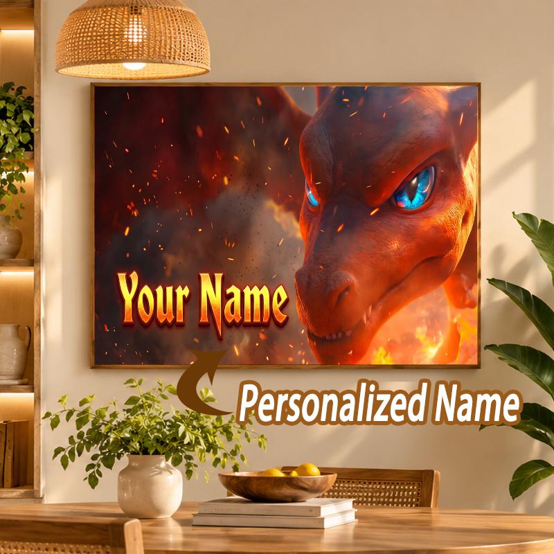 Charizard Custom Name Diamond Painting Personalized 5D Full Drill DIY Diamond Art Home Decor