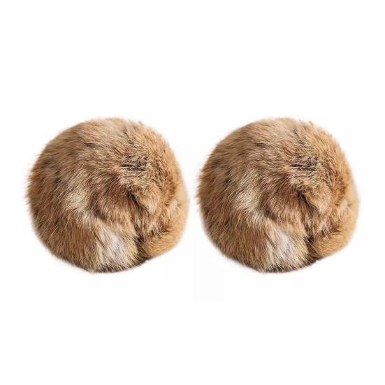 Flauschiger Ball Katzen Spielzeug Weicher Flauschiger Kaninchenfellball Waschbar Lustiger Katzen Jagdball Bunny-Kick Spielzeug für Indoor Katzen Bewegung Stimuliert Jagdinstinkt