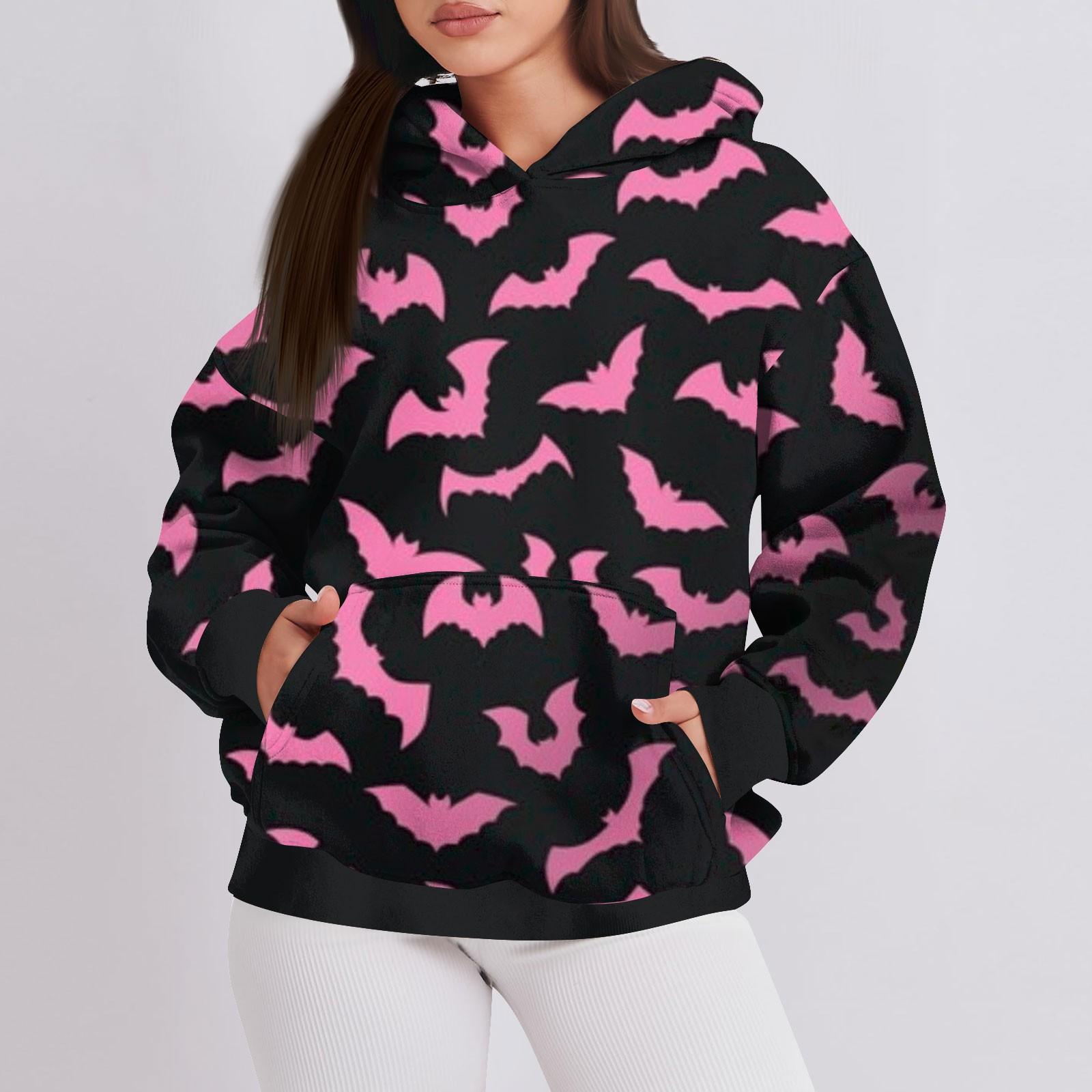 

Женская мода повседневный пуловер с капюшоном толстовка с длинным рукавом с принтом на Хэллоуин XL арбуз красный