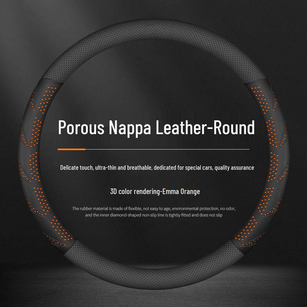 Carbon Fiber Texture Suede Steering Wheel Cover, Non-Slip, Sweat-Absorbent, Universal, All-Season Design.