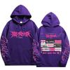 Stray Kids Pullover Hoodie Front Pink Punk Logo Vintage Punk Graphic Song Titles Just Feel Drawstring Hood Oversized Unisex K‑Pop Streetwear Fan Merch