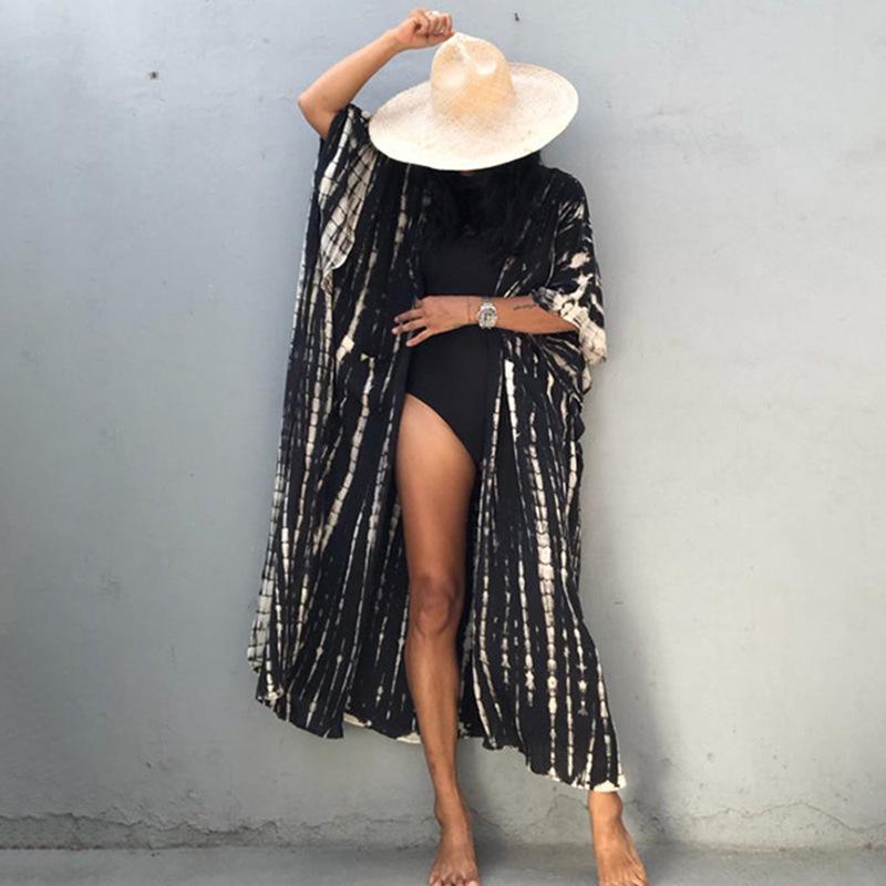 

Women s Loose Plus Size Hooded Cardigan Sun Protection Bikini Cover-Up One Size