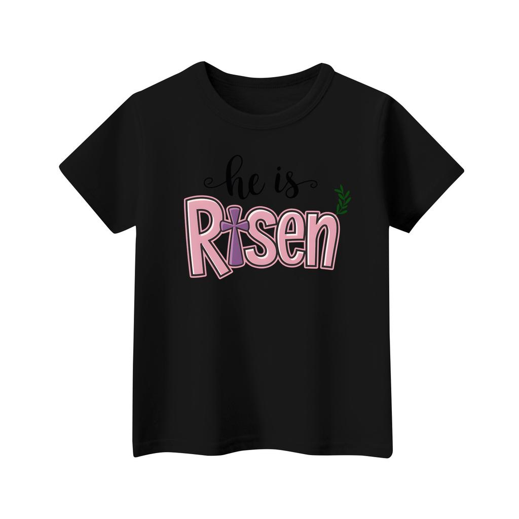 Easter Children's Neck Short Sleeve Print Top