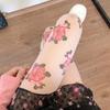 Pink/Black Lolita Stockings Embroidery Mesh Pantyhose French Floral Tights  Party