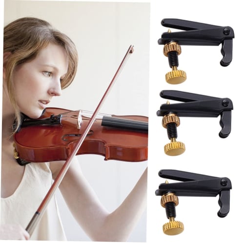 STOBOK 4-Piece Violin Tuner, String Adjuster, Metal Tuner with High-Precision Screws for Easy Adjustment, Anti-Slip Design