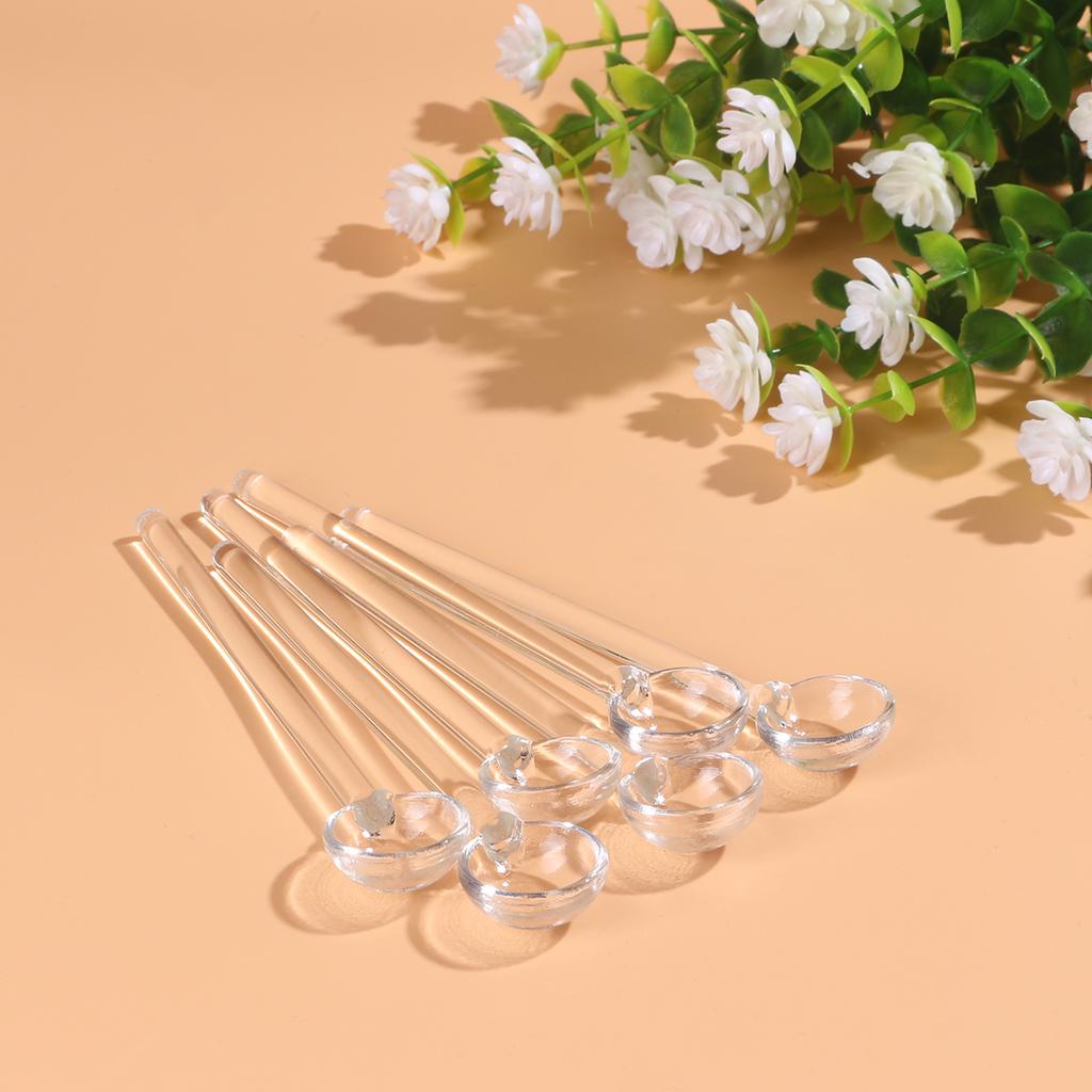 Long Handle Glass Spoons Clear Dessert Beautiful Glass Flatware Coffee Stirring Spoons Tea Spoons for Home Party Bar