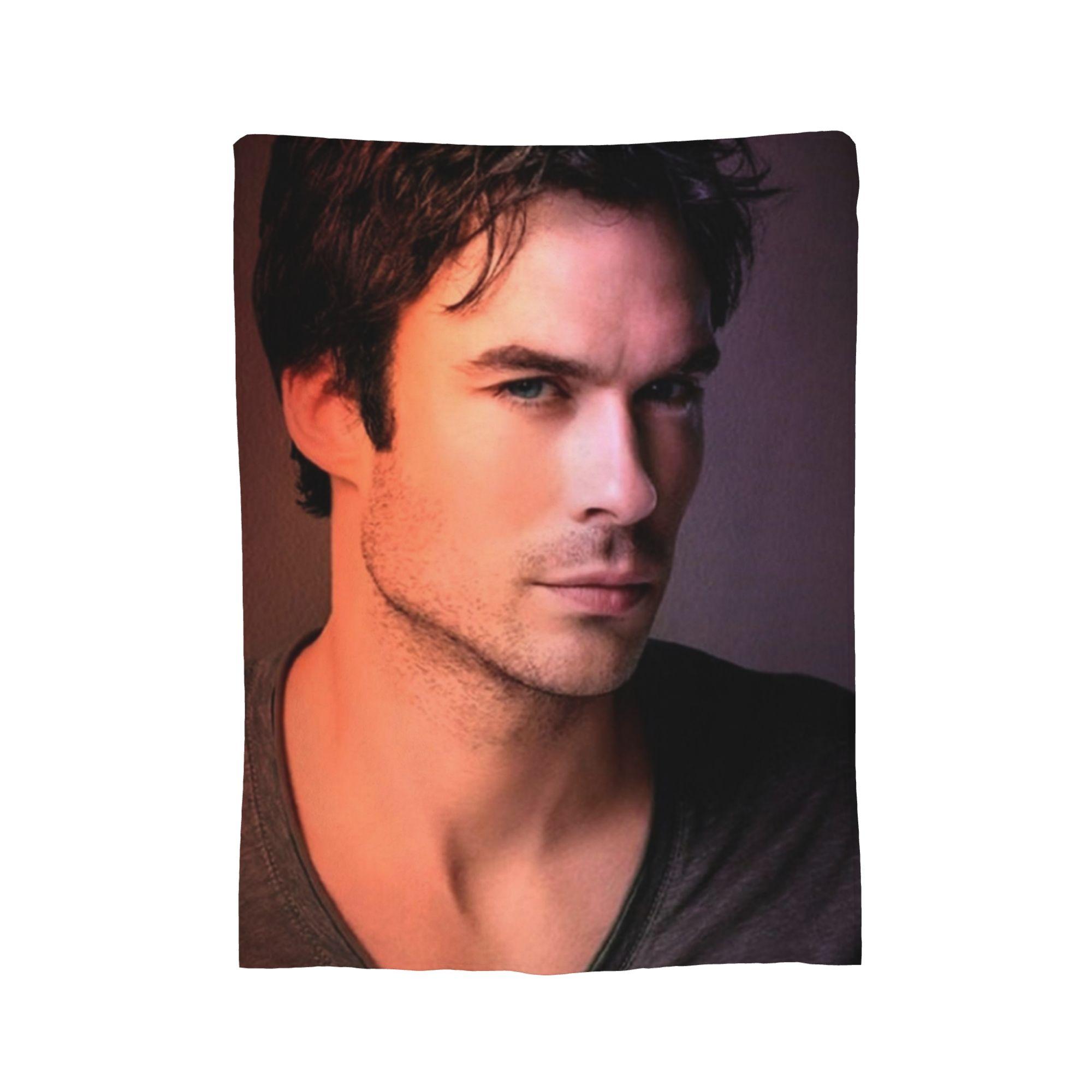 Плед Damon Salvatore Фланелевый с принтом Дневники Вампира Многофункциональный плед для дома Спальни Постельное белье Пледы 30x40in