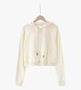 Women's American Style Short Round Neck Hoodie - Autumn/Winter Casual Loose Long Sleeve Slimming Top