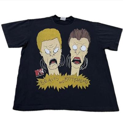 VTG 1993 Beavis & Butthead XL MTV Stanley Desantis Enkelsömmad T-shirt BOOTLEG