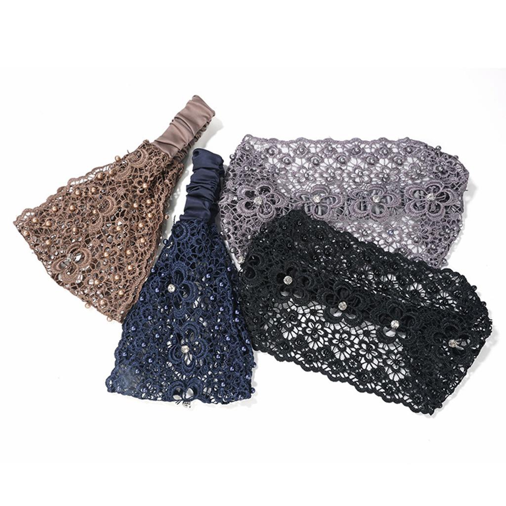 Women's Hair Bands Plum Hollow Wide Edge Anti-Slip Cover White Hair Accessories