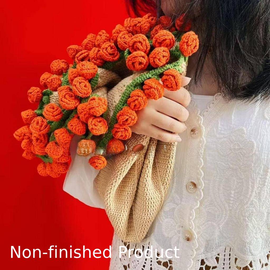 

Hand Knitted Rose Bouquet Blanket DIY Material Kit Crocheted Wool Milk Cotton Yarn Creative Gift Handmade Weaving Fabric