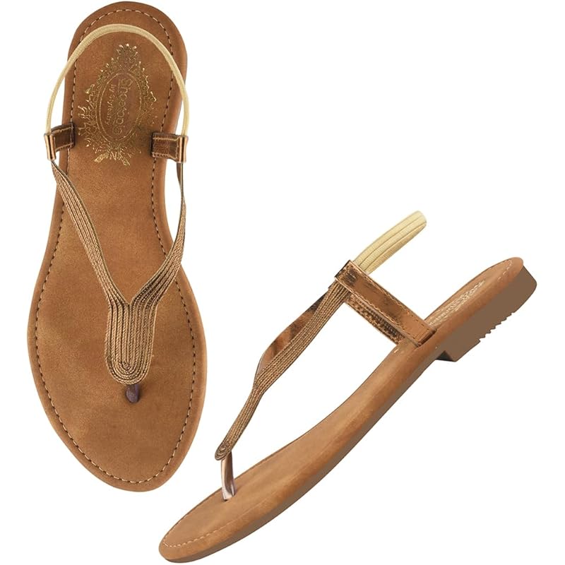 Shoetopia Women'S Snd-138 Copper Flat Sandal-7 Kids Uk (Snd-138-Copper)-Eu40