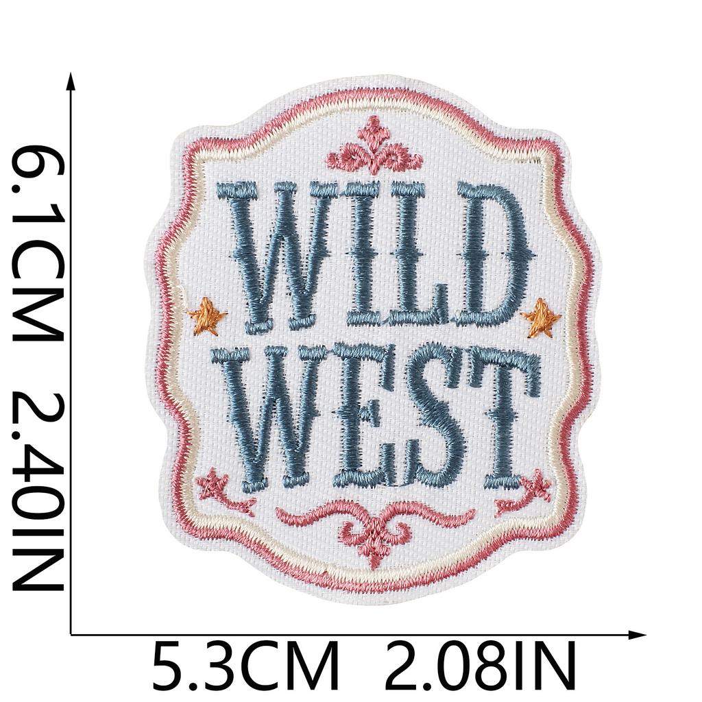 Vintage Western Denim Embroidery Cloth Sticker Ironing Tooling Jacket Luggage Hat Riding Boots Cactus Embroidery Stamp Boy