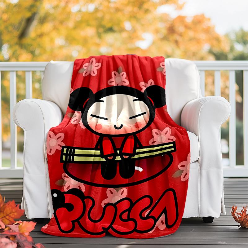 Pucca Theme Printed Blanket - Perfect for Couch, Bed, Travel & Outdoor Use | Machine Washable, Cozy & Durable.