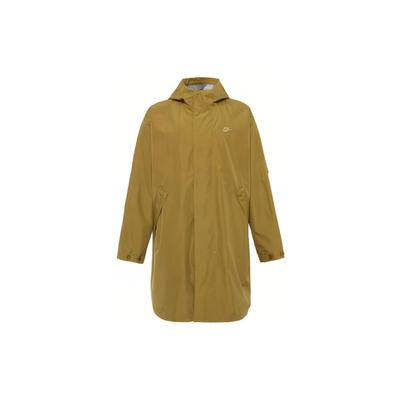 Einfarbige Outdoor-Sportjacke in mittlerer Länge mit Kapuze, lässig, langärmlig, aus Baumwolle, Herrenjacken, Khaki DQ4283-382