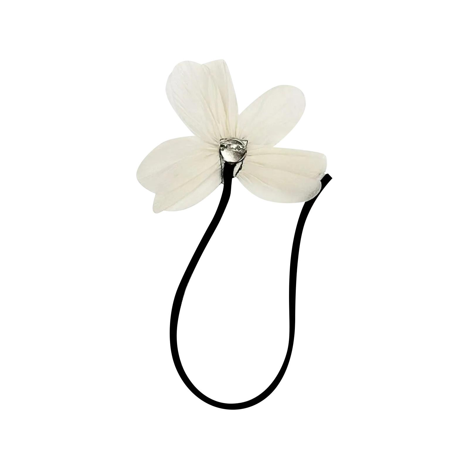 

Трехмерная сетка Цветок Женский дизайн Чувство Нерегулярная лента Лист Грудь Цветок Пара One Size белый