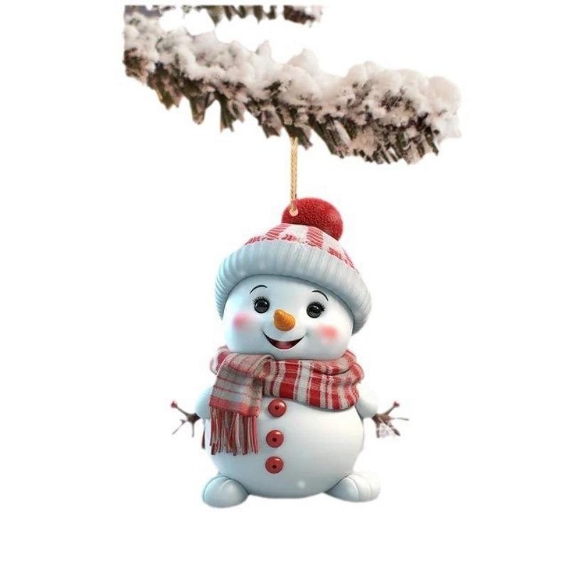 New Product Cute Cartoon Christmas Snowman Car Hanging Home Christmas Tree Ornament Pendant Christmas Decoration Backpack Key Pendant