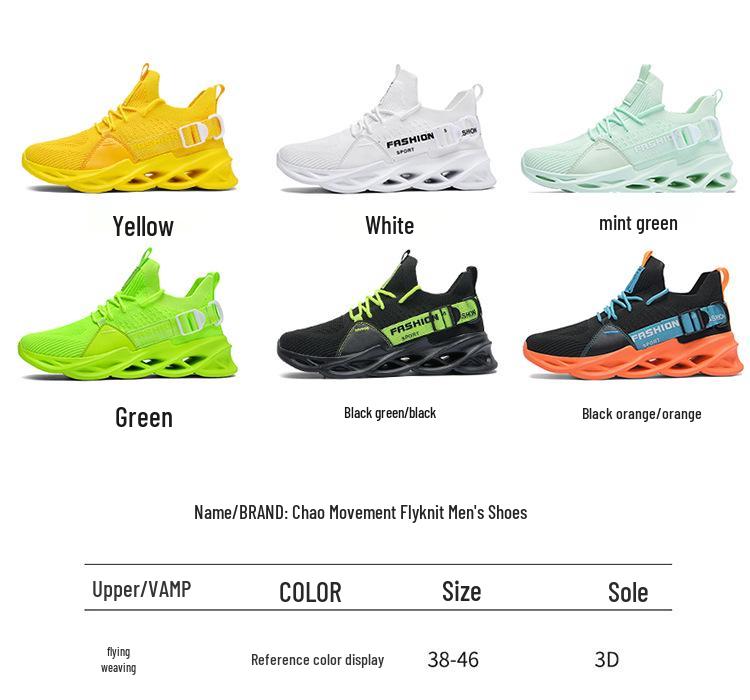 2025 Autumn Plus Size Men's Trendy Korean Style Flyknit Mesh Running Shoes