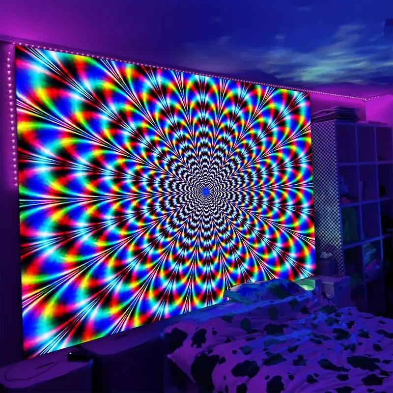 Awakening Chakra Yoga Actions Fluorescent Uv Tapestry Halloween Home Party Atmosphere Fluorescent Uv Tapestry