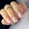 24 Piezas de Uñas Postizas a Presión Estilo Francés Floral Cuadradas Cortas para Punta de Dedo Elegante con Acabado Brillante