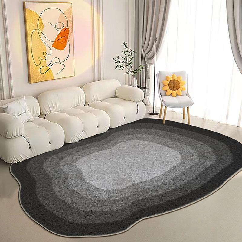 Irregular Living Room Carpet Cream Style Home Bedroom Bedside Carpet Geometric Anti Slip Mat